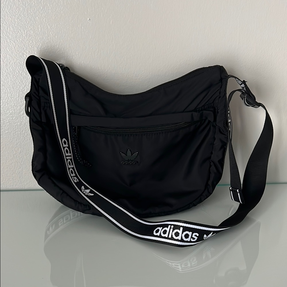Adidas Black Messenger Bag with Adjustable Strap